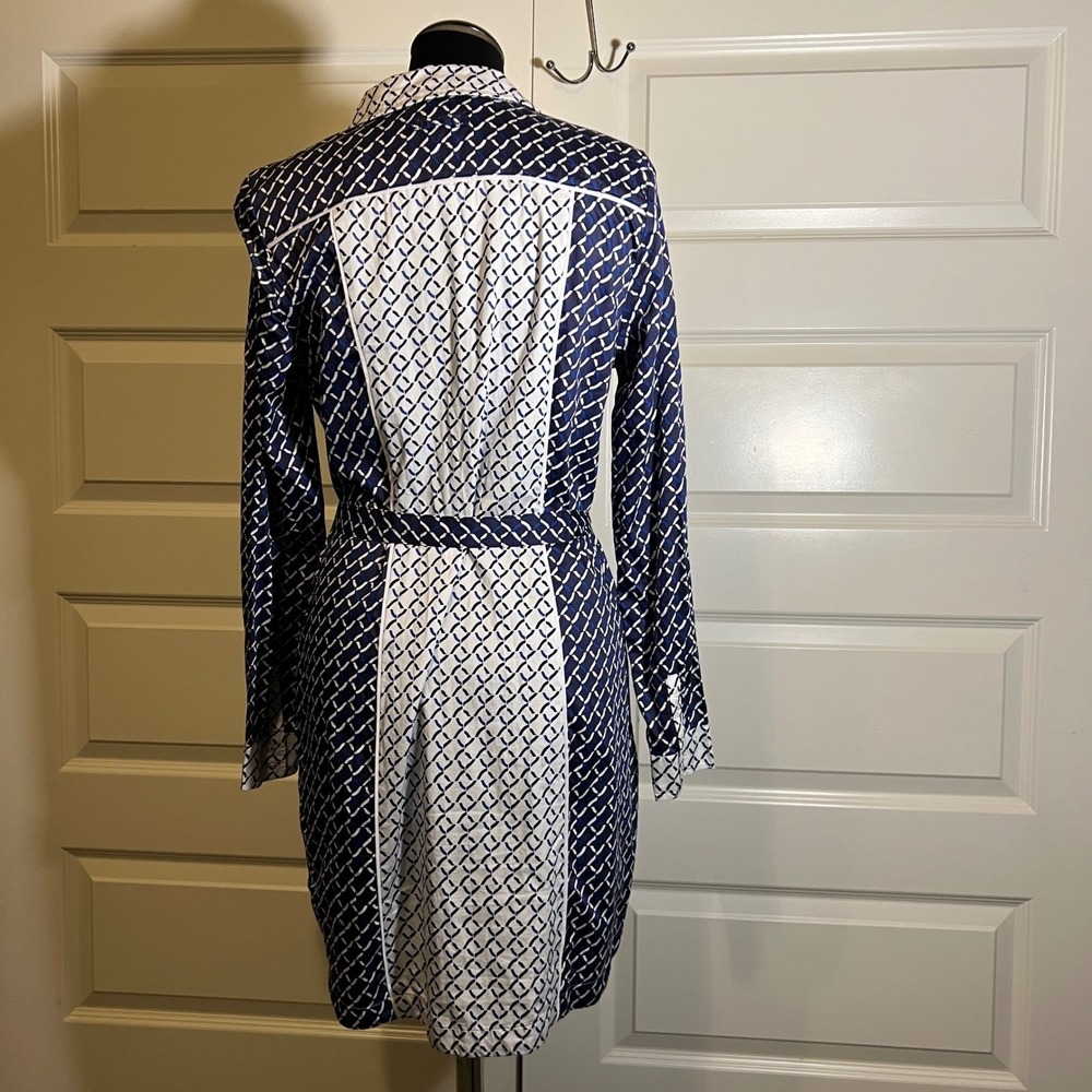 Tommy Hilfiger Astral Aura Dress in Navy Blue and White, Women's Size Medium - Picture 3 of 11